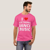 I Love Electronic Dance Music With A Red Heart Edm T-shirt (Voorkant volledig)