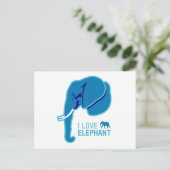 I Love Elephant (Side Face) Briefkaart (Staand voorkant)