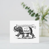I Love Elephants Briefkaart (Staand voorkant)