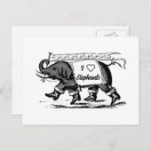 I Love Elephants Briefkaart (Voorkant / Achterkant)