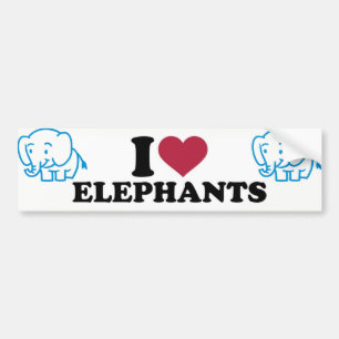 I Love Elephants Bumpersticker