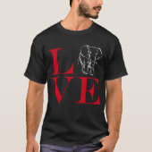 I Love Elephants - Donkerkleurig T-shirt (Voorkant)