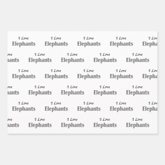 I Love Elephants Inpakpapier Vel (Voorkant)