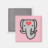 I Love Elephants Magneet (Voorkant / Achterkant)