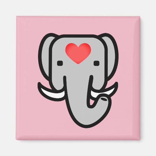 I Love Elephants Magneet (Voorkant)