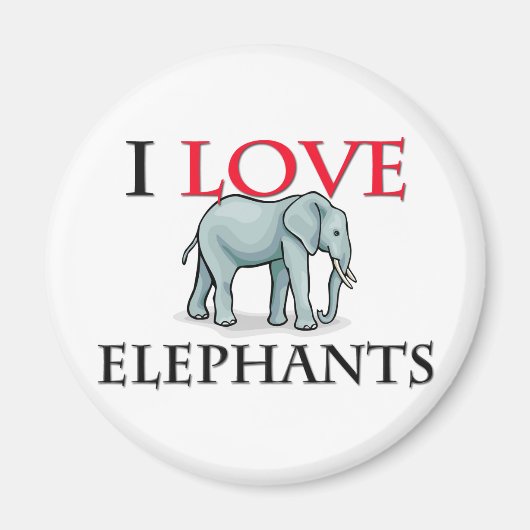 I Love Elephants Magneet (Voorkant)