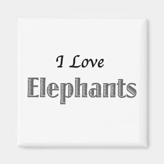 I Love Elephants Magneet (Voorkant)