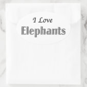 I Love Elephants Ovale Sticker (Tas)