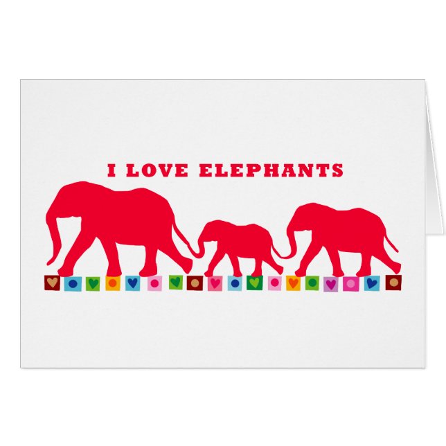 I Love Elephants (Red) (Voorkant Horizontaal)
