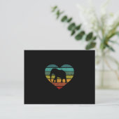 I Love Elephants Retro Heart Briefkaart (Staand voorkant)