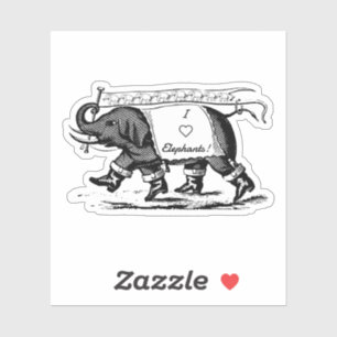 I Love Elephants Sticker