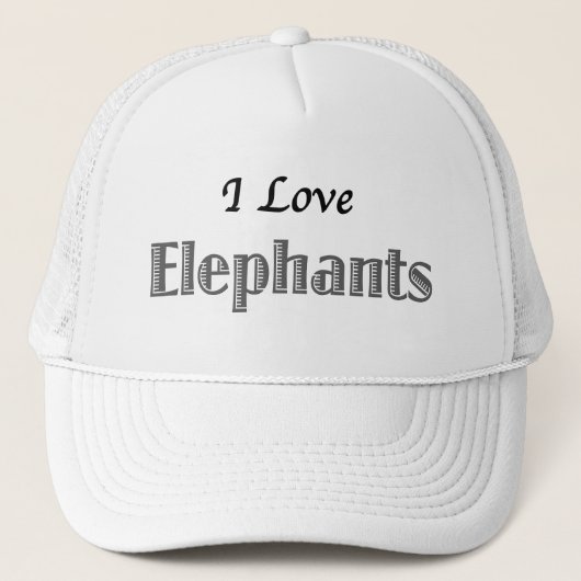 I Love Elephants Trucker Pet (Voorkant)