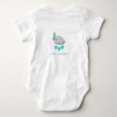 I Love Elephants - Turquoise Romper (Achterkant)