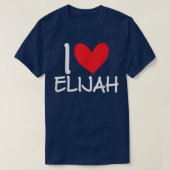 I Love Elijah Name Heart Personalized Men Guy BFF  T-shirt (Design voorkant)