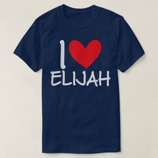 I Love Elijah Name Heart Personalized Men Guy BFF  T-shirt (Design voorkant)