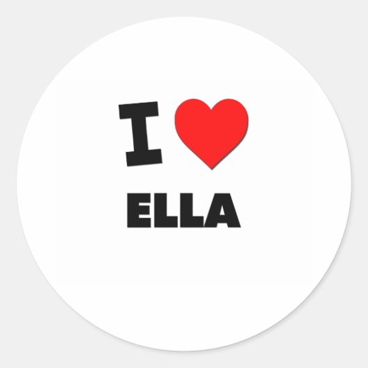 I Love Ella Ronde Sticker (Voorkant)