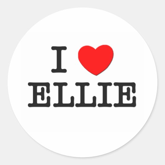 I Love Ellie Ronde Sticker (Voorkant)