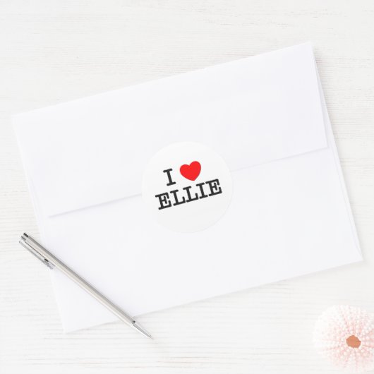 I Love Ellie Ronde Sticker (Envelop)
