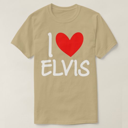 I Love Elvis Name Persoonlijke Mannen Guy BFF Frie T-shirt (Design voorkant)