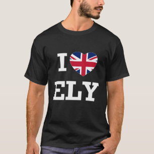 I Love Ely England Union Jack Flag Heart English T-shirt