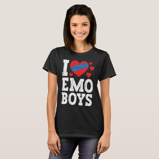 I Love Emo Boys  emo boys T-shirt (Voorkant volledig)
