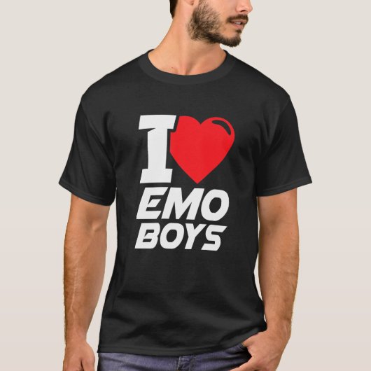 I Love Emo Boys I Heart Emo Boys T-shirt (Voorkant)