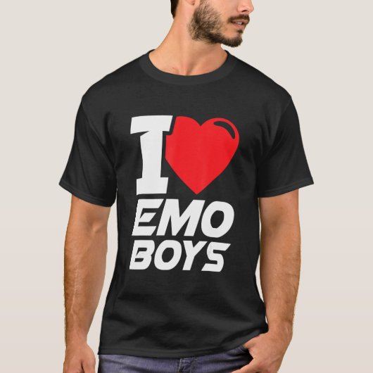 I Love Emo Boys I Heart Emo Boys T-shirt (Voorkant)