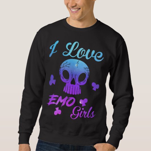I Love Emo boys  I Love Emo girls  Emo Goth Matchi Trui (Voorkant)