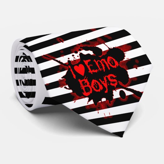 I Love Emo Boys Stropdas (Opgerold)