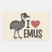 I Love Emus Rechthoekige Sticker (Voorkant)