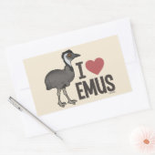 I Love Emus Rechthoekige Sticker (Envelop)