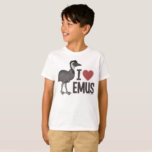 I Love Emus T-shirt (Voorkant volledig)