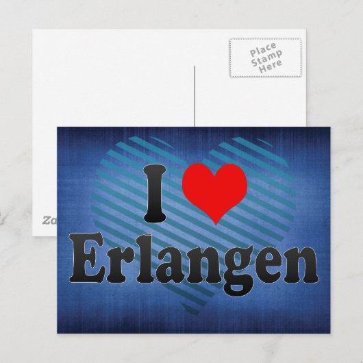 I Love Erlangen, Germany Briefkaart (Voorkant / Achterkant)