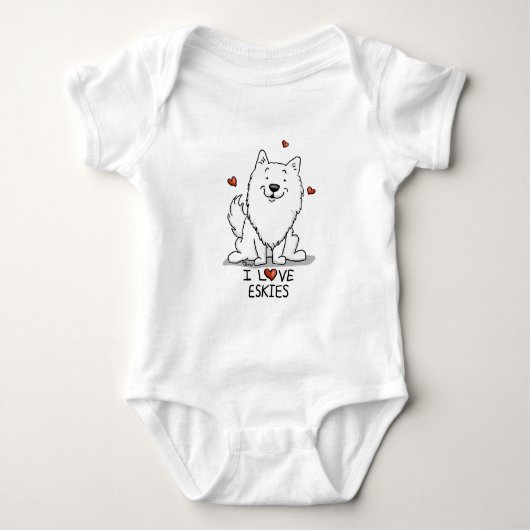 I Love Eskies (I Love American Eskimo Dogs) - Cute Romper (Voorkant)