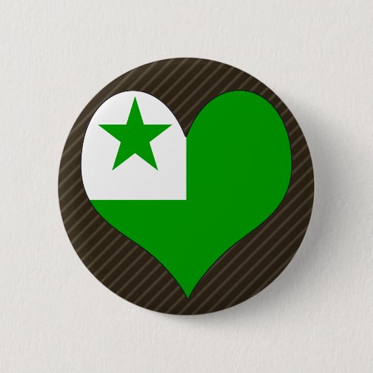 I Love Esperanto Ronde Button 5,7 Cm (Voorkant)