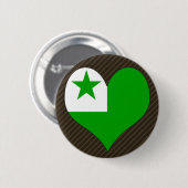 I Love Esperanto Ronde Button 5,7 Cm (Voorkant /achterkant)