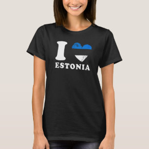I Love Estonia Heart Flag Estonia T-shirt