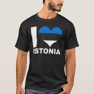 I Love Estonia Heart Flag Estonia T-shirt