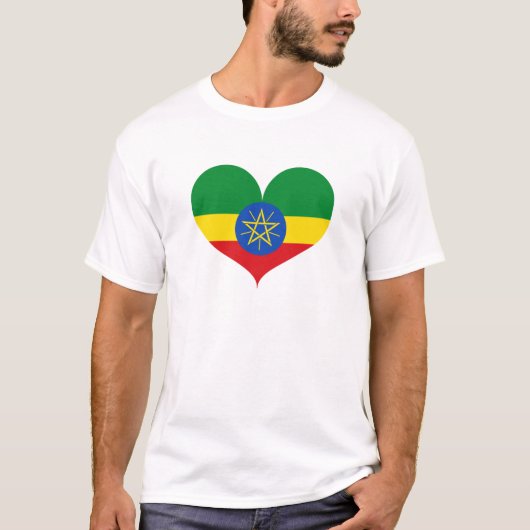 I Love Ethiopia Flag T-shirt (Voorkant)