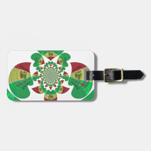 I Love Ethiopia Kaleidoscope - Oprechte Rasta-kuns Bagagelabel