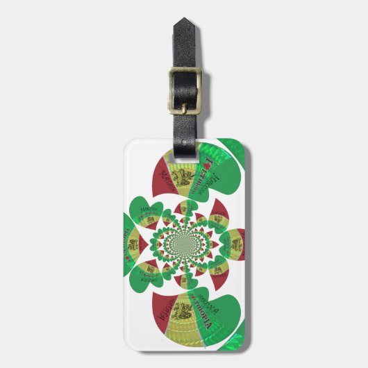 I Love Ethiopia Kaleidoscope - Oprechte Rasta-kuns Bagagelabel (Voorkant verticaal)