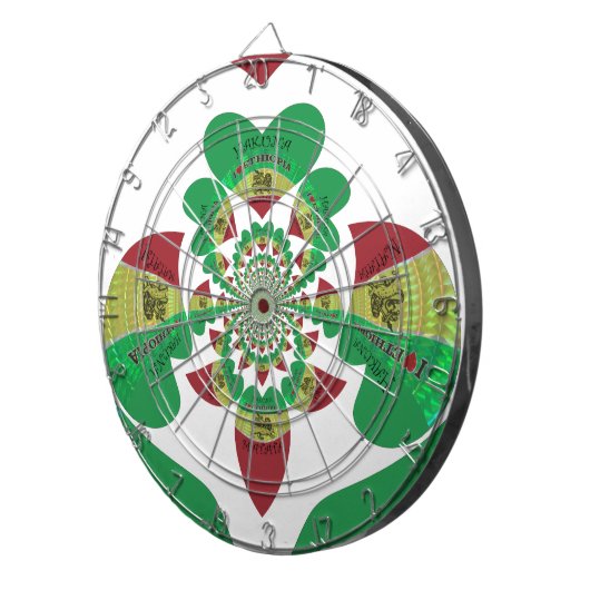 I Love Ethiopia Kaleidoscope - Oprechte Rasta-kuns Dartbord (Voorkant Rechts)