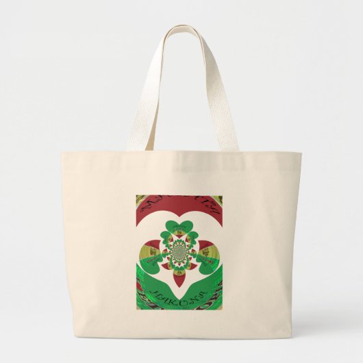 I Love Ethiopia Kaleidoscope - Oprechte Rasta-kuns Grote Tote Bag (Voorkant)