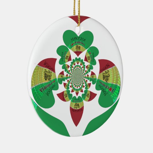 I Love Ethiopia Kaleidoscope - Oprechte Rasta-kuns Keramisch Ornament (Rechts)