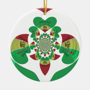 I Love Ethiopia Kaleidoscope - Oprechte Rasta-kuns Keramisch Ornament