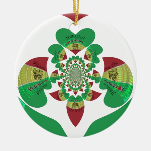 I Love Ethiopia Kaleidoscope - Oprechte Rasta-kuns Keramisch Ornament (Voorkant)