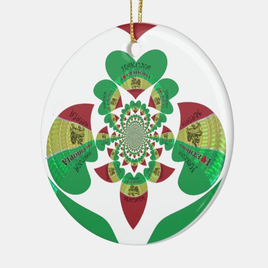 I Love Ethiopia Kaleidoscope - Oprechte Rasta-kuns Keramisch Ornament (Links)