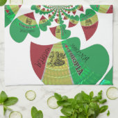 I Love Ethiopia Kaleidoscope - Oprechte Rasta-kuns Theedoek (Gevouwen)