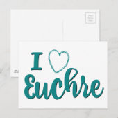 I Love Euchre Personalized Design Briefkaart (Voorkant / Achterkant)
