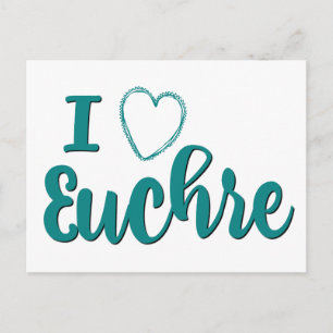 I Love Euchre Personalized Design Briefkaart